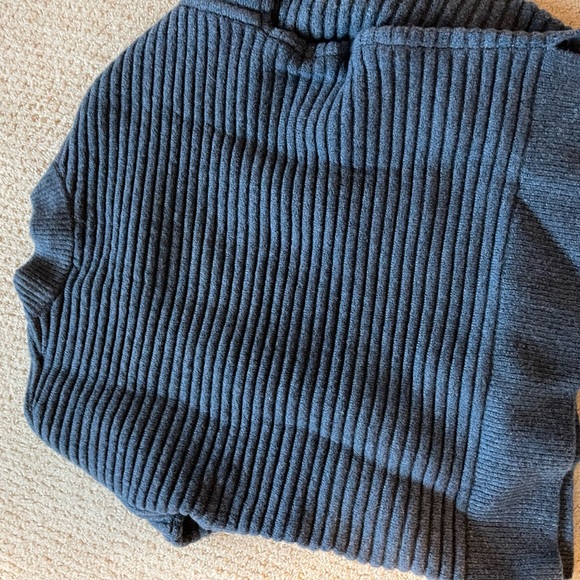 Blue Ribbed Madewell Sweater - Picture 5 of 5
